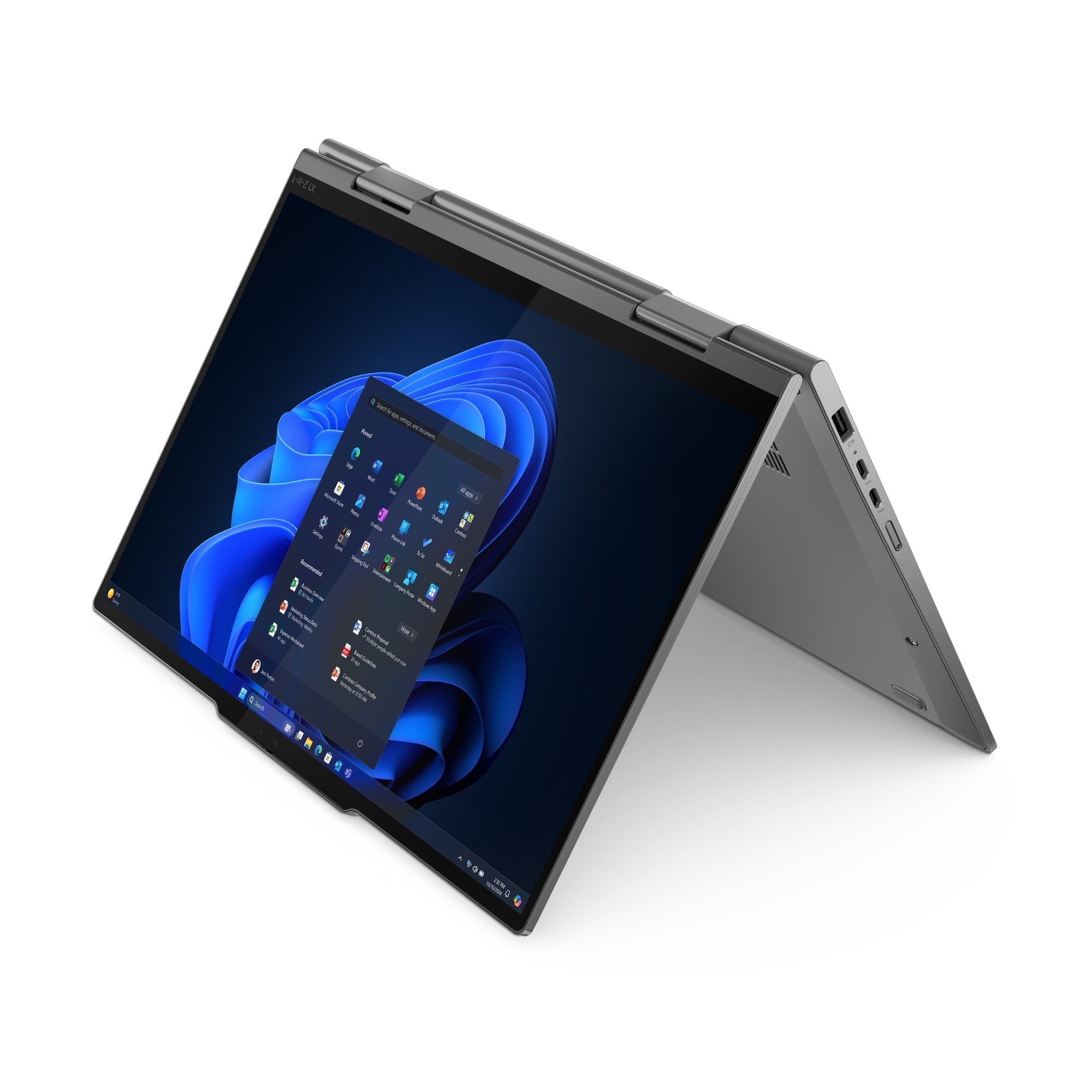 Lenovo ThinkPad X1 2-in-1 Gen 10 Aura Edition Copilot+ PC Intel Core Ultra 7 258V Hybride (2-en-1) 35,6 cm (14") Écran tactile WUXGA 32 Go LPDDR5x-SDRAM 1 To SSD Wi-Fi 7 (802.11be) Windows 11 Pro Belge Gris - Image 7