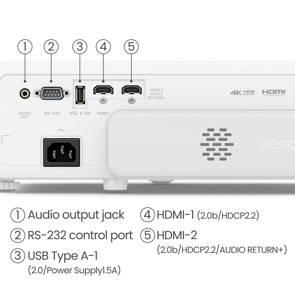BenQ TK710STi Projecteur à focale standard 3200 ANSI lumens DLP UHD 4K (3840x2160) Compatibilité 3D Noir, Blanc - Image 5