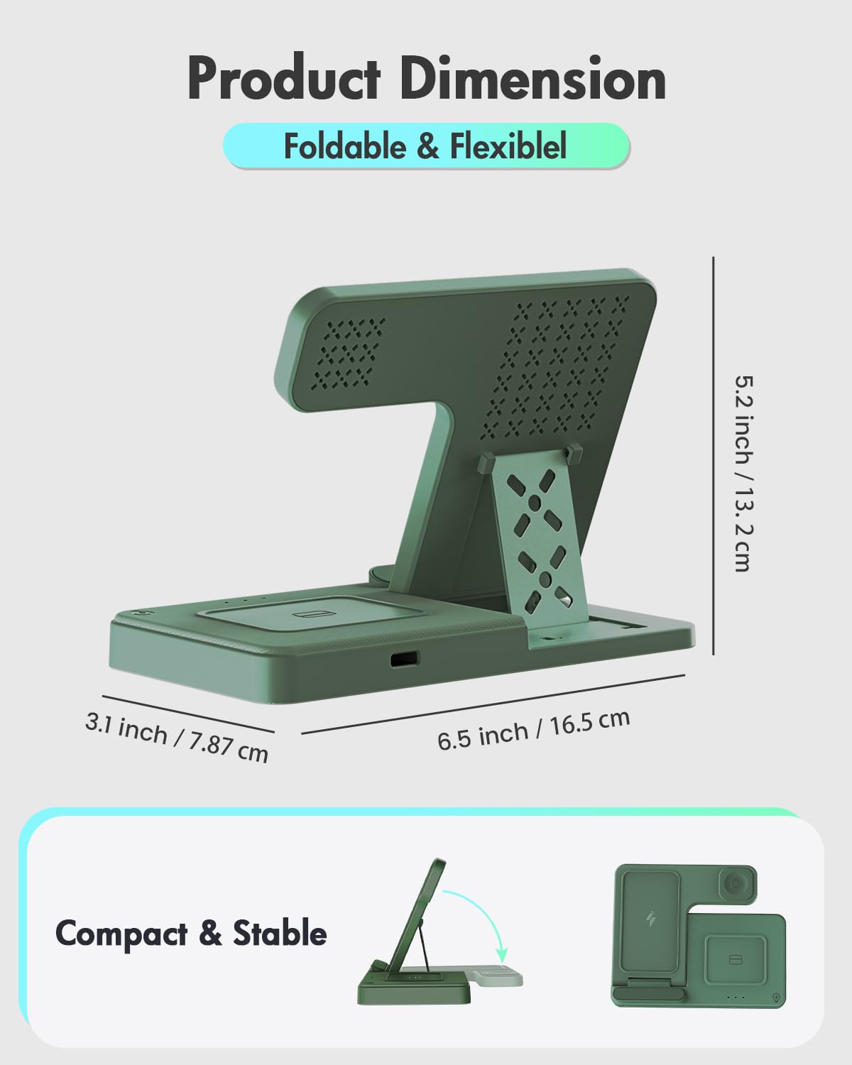 Wireless Charger iPhone Charging Station: 3 in 1 Charger Stand Multiple Devices for Apple - iPhone 17 16e 16 15 14 Pro Max 13 12 11 - Watch 11 10 9 8 7 6 5 4 3 2 SE and Ultra Series - Airpods 4 3 Pro - Image 42