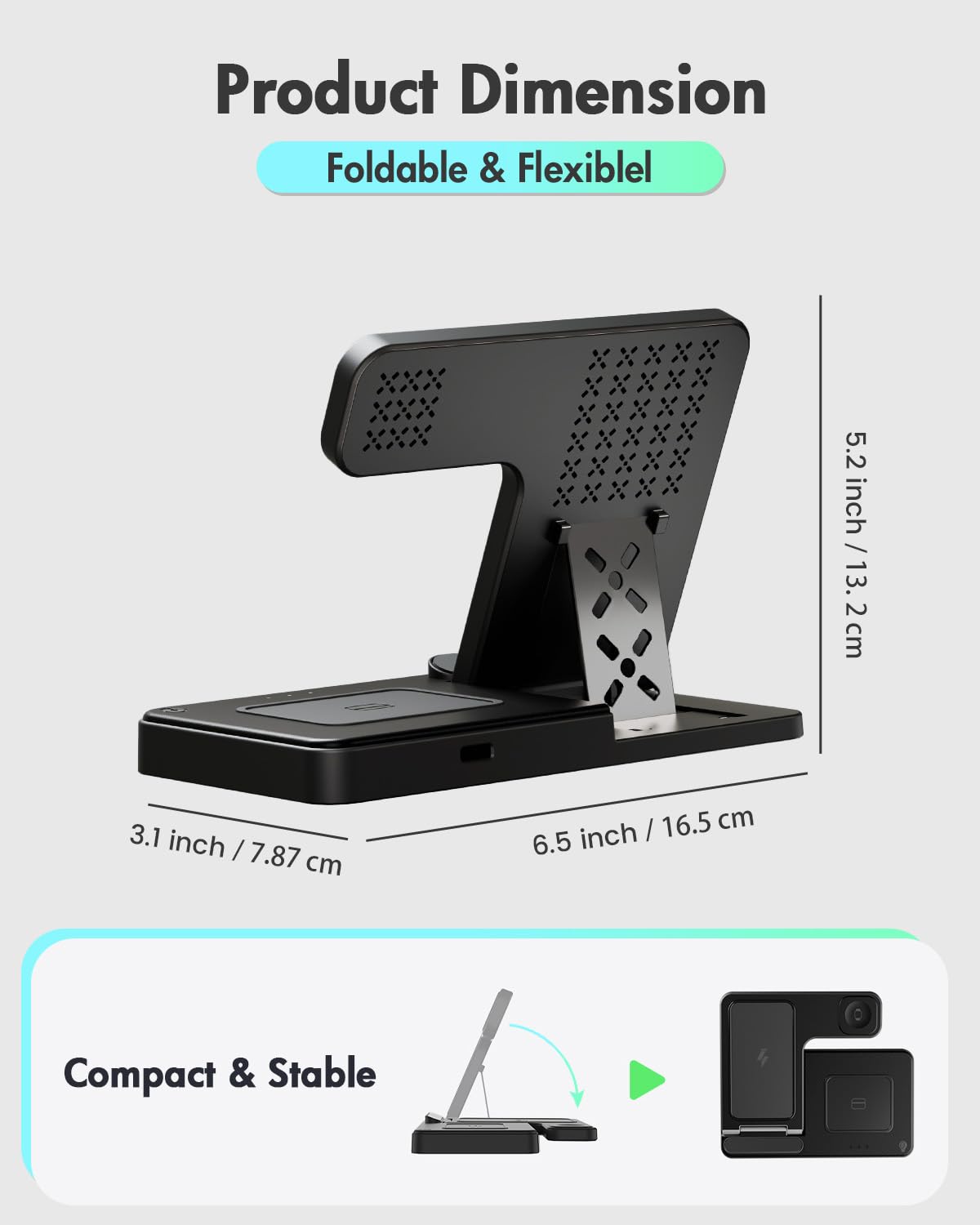 Wireless Charger iPhone Charging Station: 3 in 1 Charger Stand Multiple Devices for Apple - iPhone 17 16e 16 15 14 Pro Max 13 12 11 - Watch 11 10 9 8 7 6 5 4 3 2 SE and Ultra Series - Airpods 4 3 Pro - Image 26