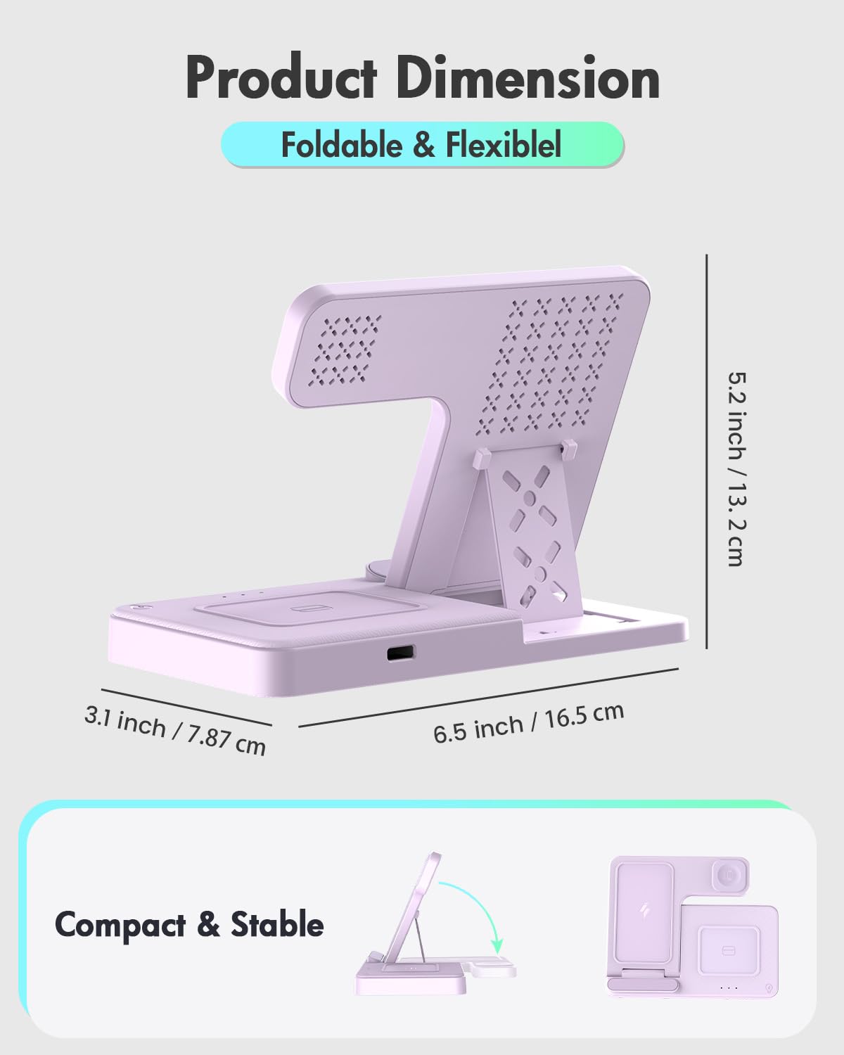 Wireless Charger iPhone Charging Station: 3 in 1 Charger Stand Multiple Devices for Apple - iPhone 17 16e 16 15 14 Pro Max 13 12 11 - Watch 11 10 9 8 7 6 5 4 3 2 SE and Ultra Series - Airpods 4 3 Pro - Image 10