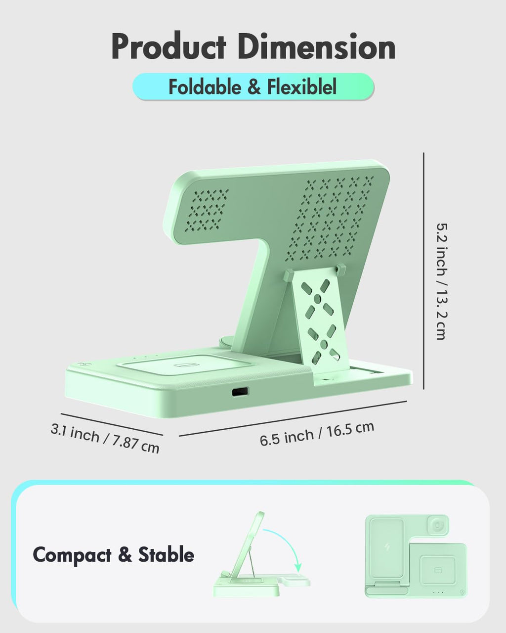 Wireless Charger iPhone Charging Station: 3 in 1 Charger Stand Multiple Devices for Apple - iPhone 17 16e 16 15 14 Pro Max 13 12 11 - Watch 11 10 9 8 7 6 5 4 3 2 SE and Ultra Series - Airpods 4 3 Pro - Image 58