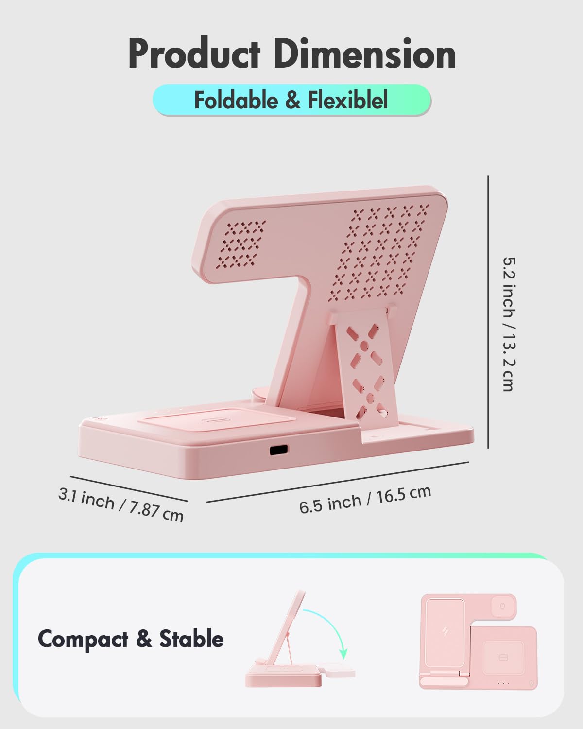 Wireless Charger iPhone Charging Station: 3 in 1 Charger Stand Multiple Devices for Apple - iPhone 17 16e 16 15 14 Pro Max 13 12 11 - Watch 11 10 9 8 7 6 5 4 3 2 SE and Ultra Series - Airpods 4 3 Pro - Image 34