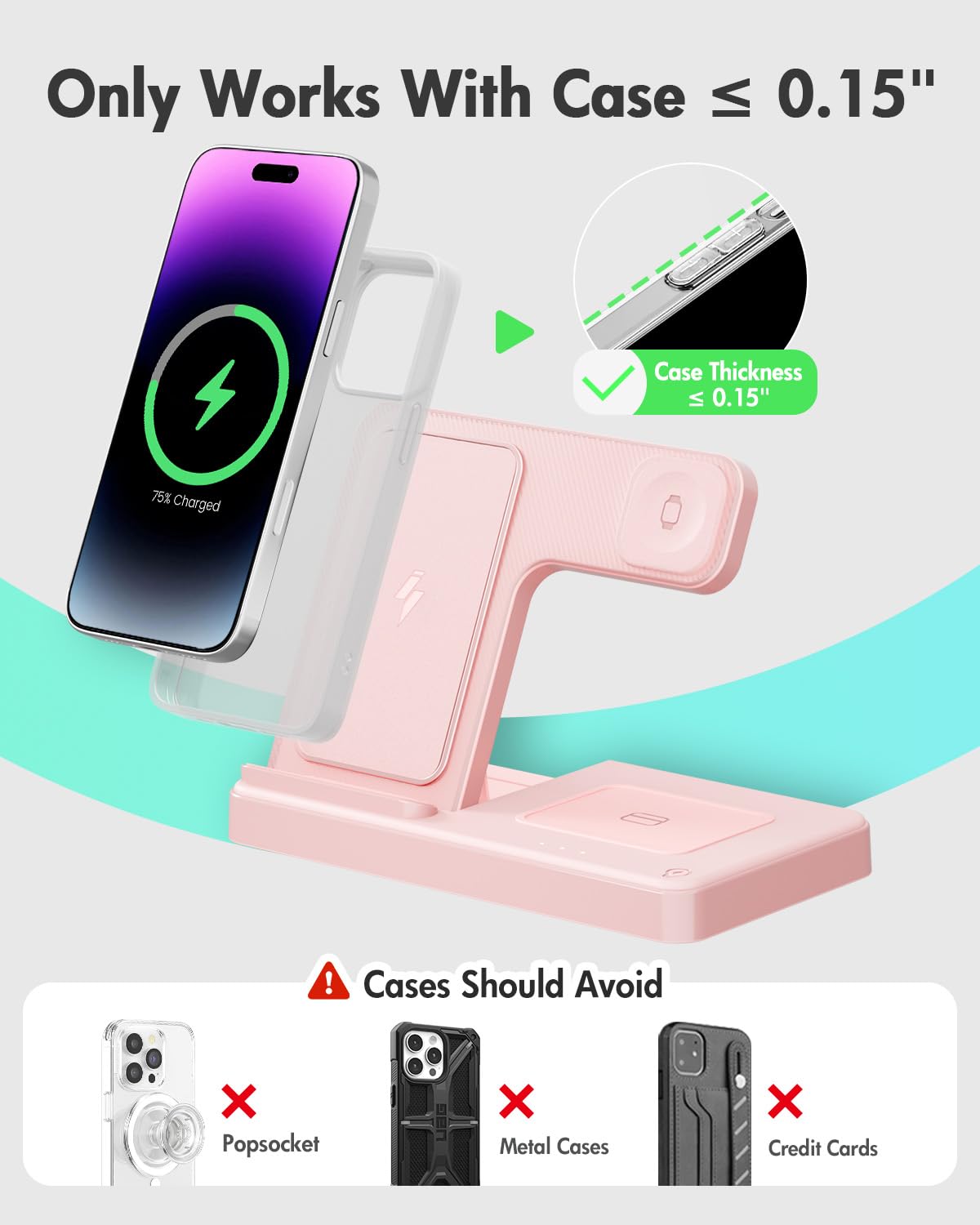 Wireless Charger iPhone Charging Station: 3 in 1 Charger Stand Multiple Devices for Apple - iPhone 17 16e 16 15 14 Pro Max 13 12 11 - Watch 11 10 9 8 7 6 5 4 3 2 SE and Ultra Series - Airpods 4 3 Pro - Image 33