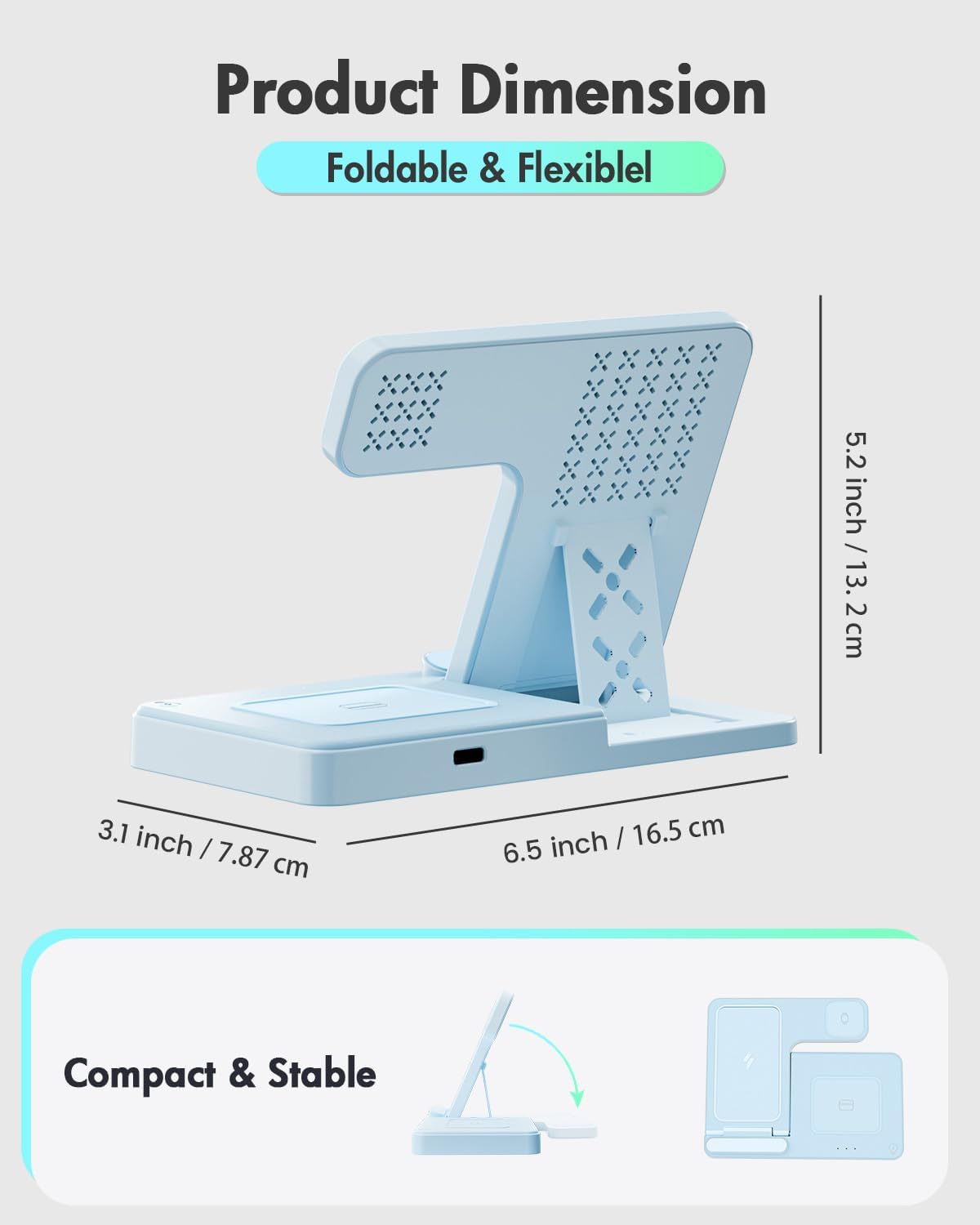 Wireless Charger iPhone Charging Station: 3 in 1 Charger Stand Multiple Devices for Apple - iPhone 17 16e 16 15 14 Pro Max 13 12 11 - Watch 11 10 9 8 7 6 5 4 3 2 SE and Ultra Series - Airpods 4 3 Pro - Image 50