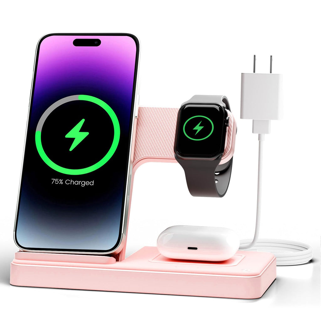 Wireless Charger iPhone Charging Station: 3 in 1 Charger Stand Multiple Devices for Apple - iPhone 17 16e 16 15 14 Pro Max 13 12 11 - Watch 11 10 9 8 7 6 5 4 3 2 SE and Ultra Series - Airpods 4 3 Pro - Image 4