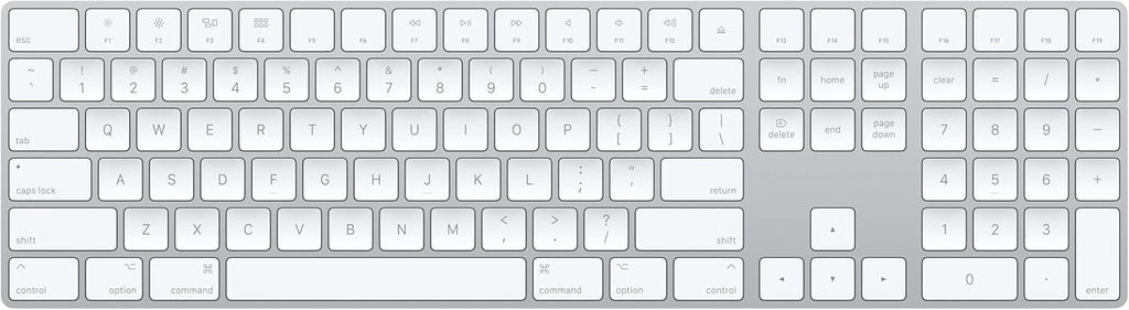 Apple Magic Keyboard with Numeric Keypad: Wireless, Bluetooth, Rechargeable. Works with Mac, iPad, or iPhone; US English - White - Image 1