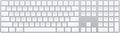 Apple Magic Keyboard with Numeric Keypad: Wireless, Bluetooth, Rechargeable. Works with Mac, iPad, or iPhone; US English - White - Image 1