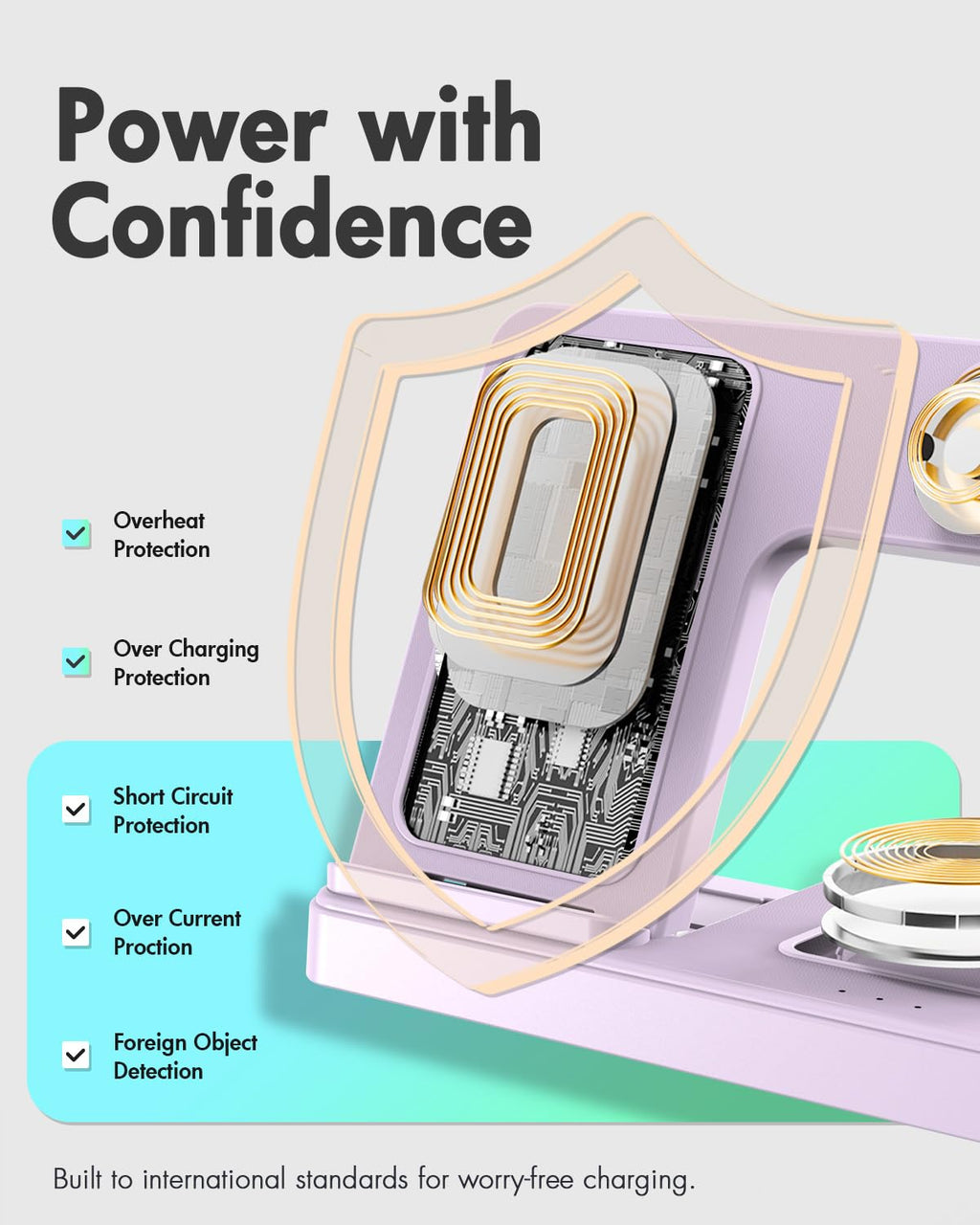 Wireless Charger iPhone Charging Station: 3 in 1 Charger Stand Multiple Devices for Apple - iPhone 17 16e 16 15 14 Pro Max 13 12 11 - Watch 11 10 9 8 7 6 5 4 3 2 SE and Ultra Series - Airpods 4 3 Pro - Image 12