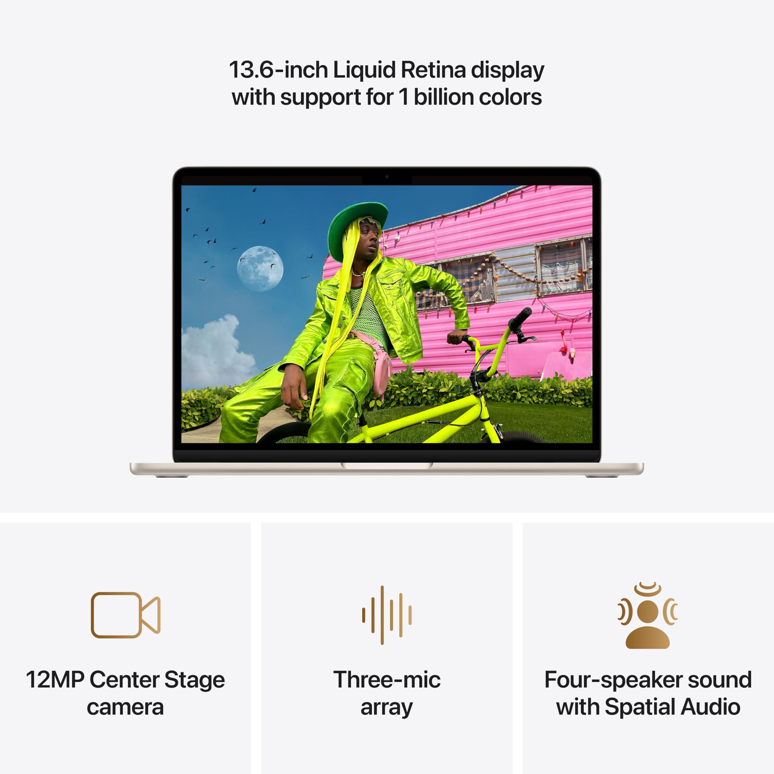 Apple 2026 MacBook Air 13-inch Laptop with M5 chip: Built for AI, 13.6-inch Liquid Retina Display, 16GB Unified Memory, 512GB SSD, 12MP Center Stage Camera, Touch ID, Wi-Fi 7; Starlight - Image 68