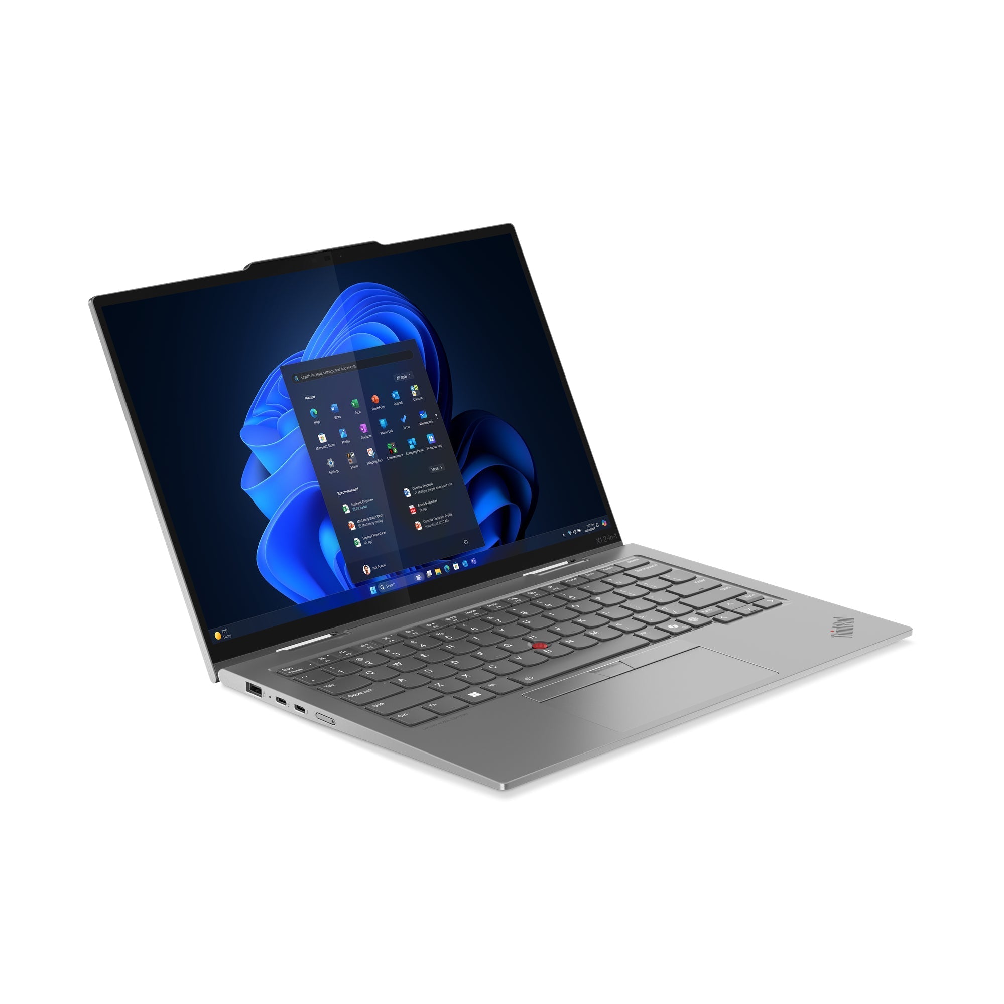 Lenovo ThinkPad X1 2-in-1 Gen 10 Aura Edition Copilot+ PC Intel Core Ultra 7 258V Hybride (2-en-1) 35,6 cm (14") Écran tactile WUXGA 32 Go LPDDR5x-SDRAM 1 To SSD Wi-Fi 7 (802.11be) Windows 11 Pro Belge Gris - Image 2