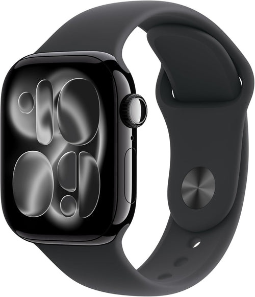 Apple Watch Series 11 46mm GPS Jet Black w/ M/L Black Sport Band MEUX4LW/A - Image 1